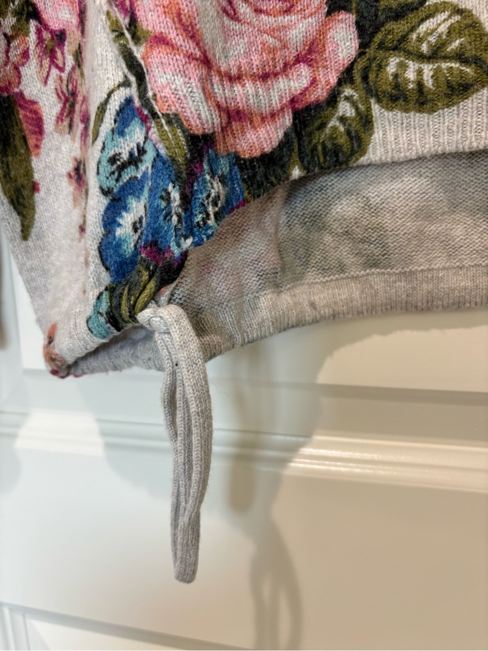 Anthropologie Angel Of The North S Gray Floral Sweater Embroidery Cottagecore - Picture 4 of 14